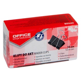 Біндер 15мм чорний 12шт. OFFICE PRODUCTS 18091519-05